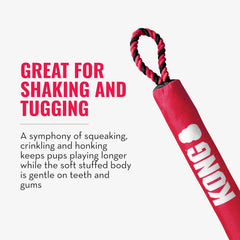 KONG Signature Stick with Rope Dog Toy – Medium Red