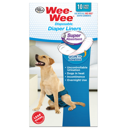 Four Paws Wee-Wee Products Disposable Dog Diaper Super Absorbent Liners 10 counts