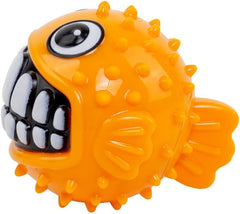 KONG Grinz Puffer Fish Dog Toy – Small Orange