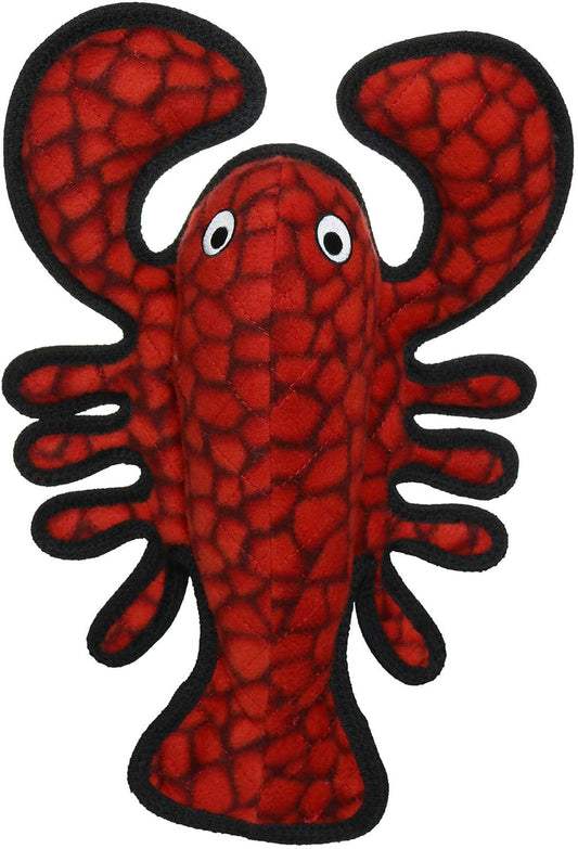 TUFFY - World's Tuffest Soft Dog Toy - Ocean Larry Lobster -Squeakers - Multiple Layers. Made Durable, Strong & Tough. Interactive Play (Tug, Toss & Fetch). Machine Washable & Floats.