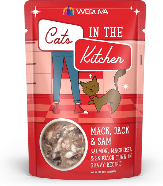 Weruva Cats in The Kitchen Mack, Jack & Sam with Mackerel, Skipjack & Salmon in Gravy Cat Food