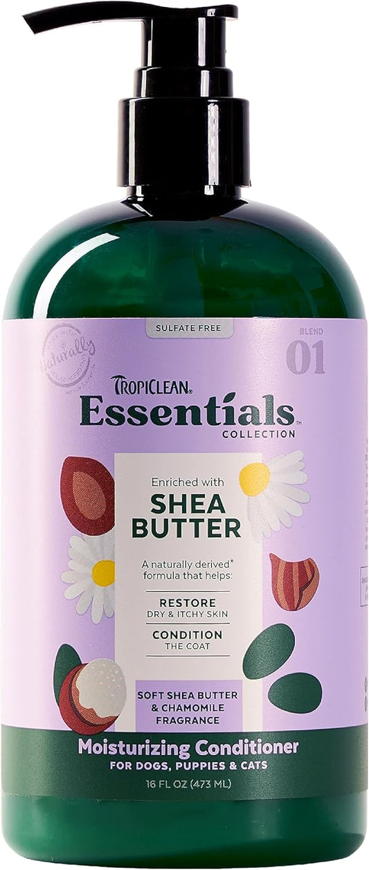 TropiClean Essentials Shea Butter Conditioner for Dogs | Restore Dry & Itchy Skin |