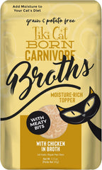 Tiki Cat Born Carnivore Broths, Chicken Recipe, Hydration and Flavor Supplement Cat Food Topper