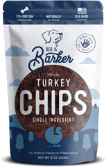 Beg & Barker Turkey Chips for Dogs - Single Ingredient Dog Treats Made for Large & Small Dogs Protein Human Grade Dog Treats Made from Real Meat Turkey, Made in USA