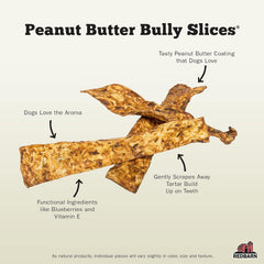 Redbarn Bully Slices for Dogs, Highly Palatable, Long-Lasting Natural Dental Treats with Functional Ingredients - Peanut Butter