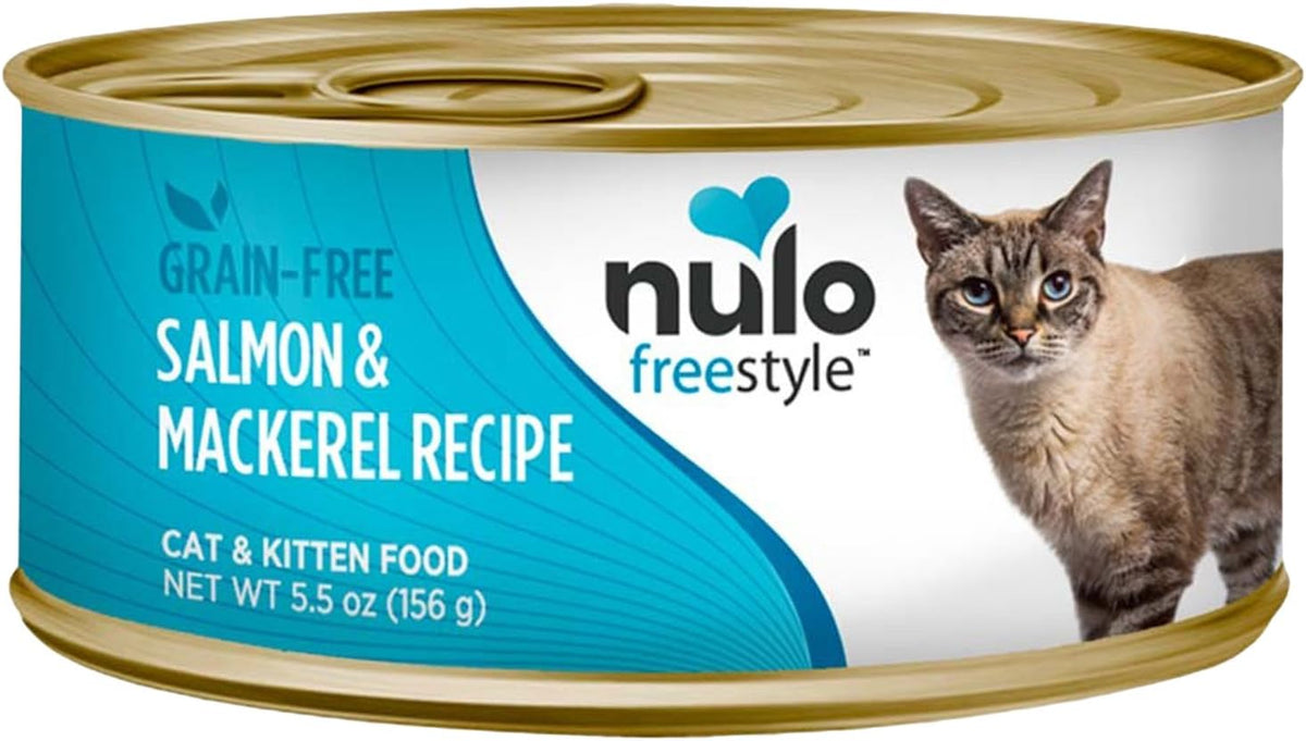 Nulo 1 Count Freestyle Grain Free Salmon & Mackerel Recipe Can Cat Food (case of 24), 5.5 Oz