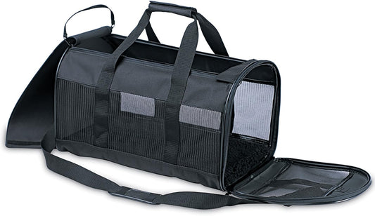 Petmate Soft-Sided Kennel Cab Pet Carrier, Black, For Dogs and Cats