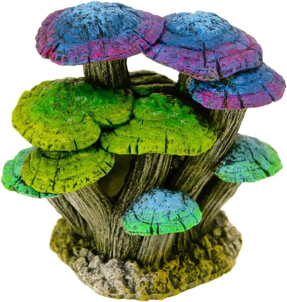 Blue Ribbon Pet Products Driftwood Mushroom Glow Aquarium Ornament