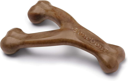 Benebone Wishbone Durable Dog Chew Toy for Aggressive Chewers, Made in USA, Real Bacon Flavor