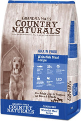 Grandma Mae’s Country Naturals Dry Dog Food, Grain Free Formula, Whitefish, Slow Cooked & Nutrient Dense, Made in USA, 12 LB Bag