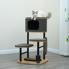 PetPals 37" High Industrial Chic Design & Stylish Modern Cat Tree, Contemporary & Urban Style Cat Tower - Large