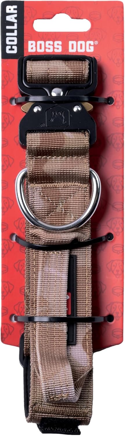 Boss Dog Tactical Adjustable Collar, Tan Camo