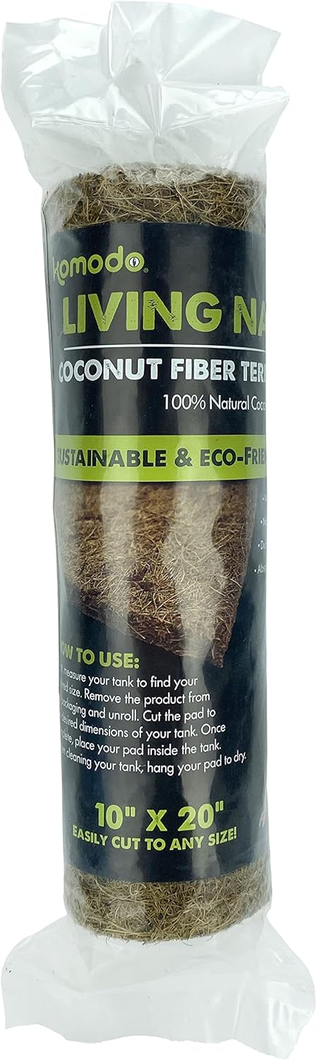 Komodo Fiber Pad | 100% Natural Coconut Fiber Reptile Terrarium Liner | Washable and Reusable| Non-Toxic with No Harmful Chemicals
