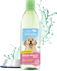 TropiClean Fresh Breath Water Additive for Puppies | Breath Freshener and Teeth Cleaning Solution | No Toothpaste or Toothbrush Required |
