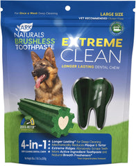 Ark Naturals Extreme Clean Brushless Toothpaste for Large Breeds, 18 oz Bag, Long-Lasting Dog Dental Chew with Toothpaste Center, Freshen Breath, Reduce Plaque & Tartar