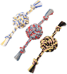 Mammoth Pet Products Flossy Chews Color Monkey Fist Ball with Rope Ends, Large, 18-Inch, multi