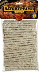 Savory Prime 100 Count 5 Inch White Rawhide Twist Sticks