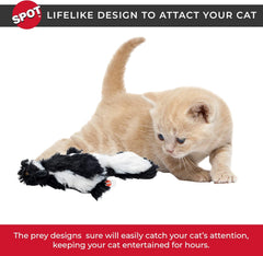 SPOT Flippin’ Skinneeez Flopping Interactive Realistic Flopping Wiggling Moving Potent Catnip Cat Toy for Indoor Cats - Skunk