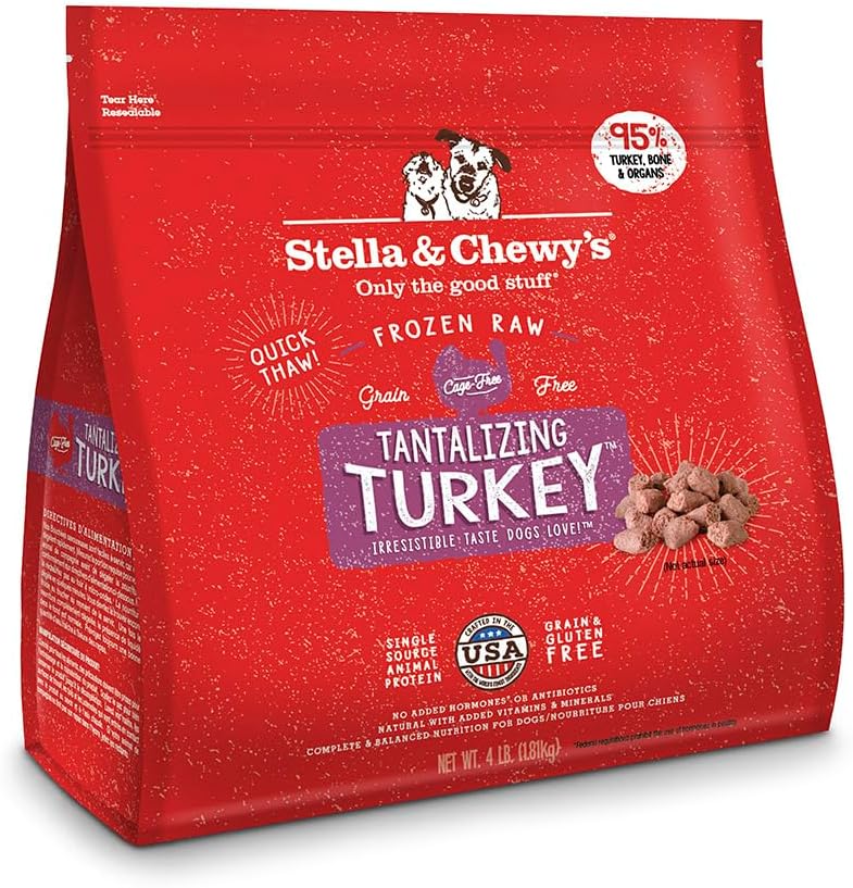 Stella Raw Tantalizing Turkey Dog Food Meal Rich Nutrient Fruits Vegetable 4lbs