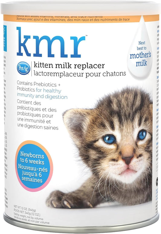 Pet-Ag KMR Kitten Milk Replacer Powder - Powdered Kitten Formula with Prebiotics, Probiotics & Vitamins for Kittens Newborn to Six Weeks Old - Easy to Digest