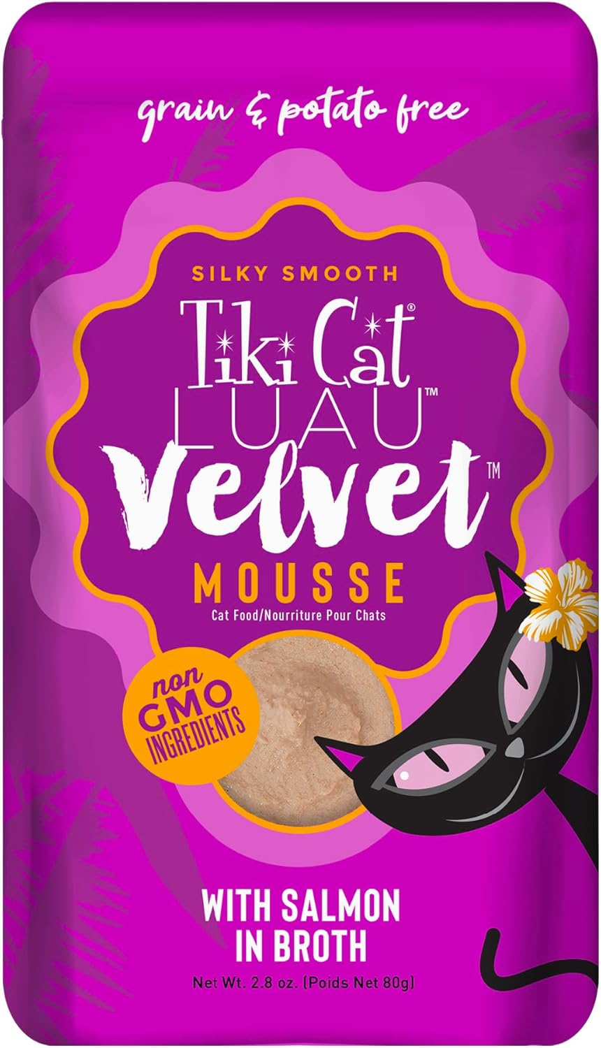 Tiki Cat Luau Velvet Mousse, Salmon in Broth, Complete Nutrition for Balanced Diet, Wet Cat Food For All Life Stages