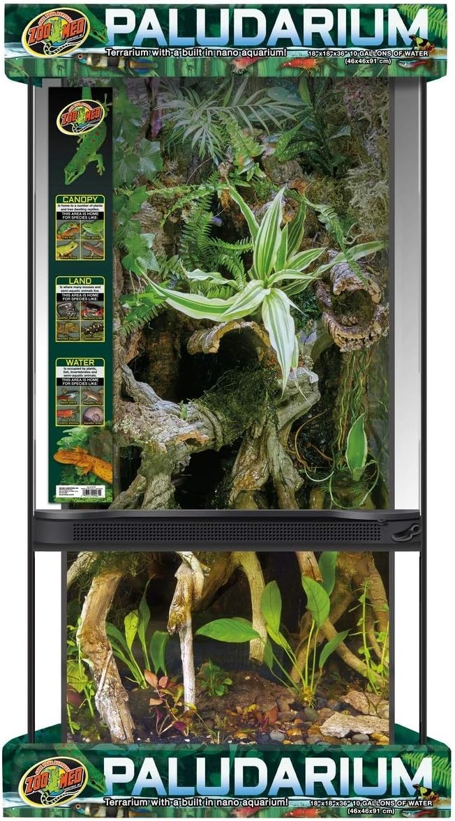 Zoo Med Paludarium Terrarium with Nano Aquarium Habitat