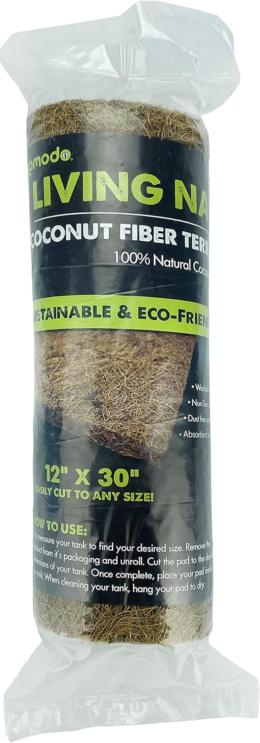 Komodo Fiber Pad | 100% Natural Coconut Fiber Reptile Terrarium Liner | Washable and Reusable| Non-Toxic with No Harmful Chemicals