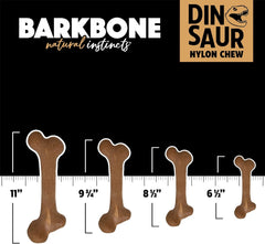 Pet Qwerks Dinosaur BarkBone - Nylon Dog Bone for Aggressive Chewers - Bacon Flavor