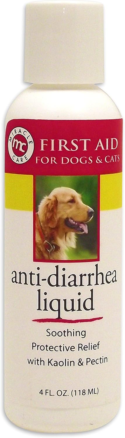 Miracle Care Anti Diarrhea Liquid, Relief for Dogs and Cats, Kaolin and Pectin Soothes Upset Stomach