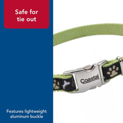Coastal Pet - Ribbon - Adjustable Dog Collar with Metal Buckle, Pink Paisley