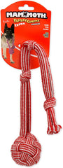 Mammoth Pet Products Extra Flossy Webbing Ball w/Fling Handle Dog Toy,