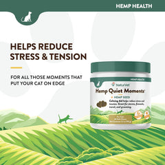 NaturVet Hemp Quiet Moments Plus Hemp Seed for Cats, 60 ct Soft Chews, Made in USA
