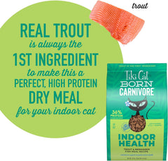 Tiki Cat Born Carnivore Indoor Health, Trout & Menhaden Fish Meal, Grain-Free Baked Kibble to Maximize Nutrients, Dry Cat Food
