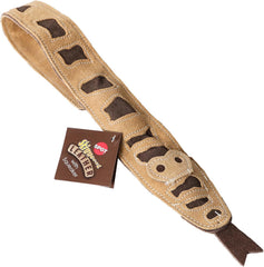 Skineeez Leather Snake - Stuffingless Dog Toy Made from Real Leather with 4 Squeakers, Mess Free Design for Strong Chewers, Tug Toy for Large Dogs and Puppies