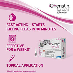 Elanco Cheristin Flea Treatment & Prevention for Cats | Fast acting topical flea treatment for cats over 1.8 lbs |