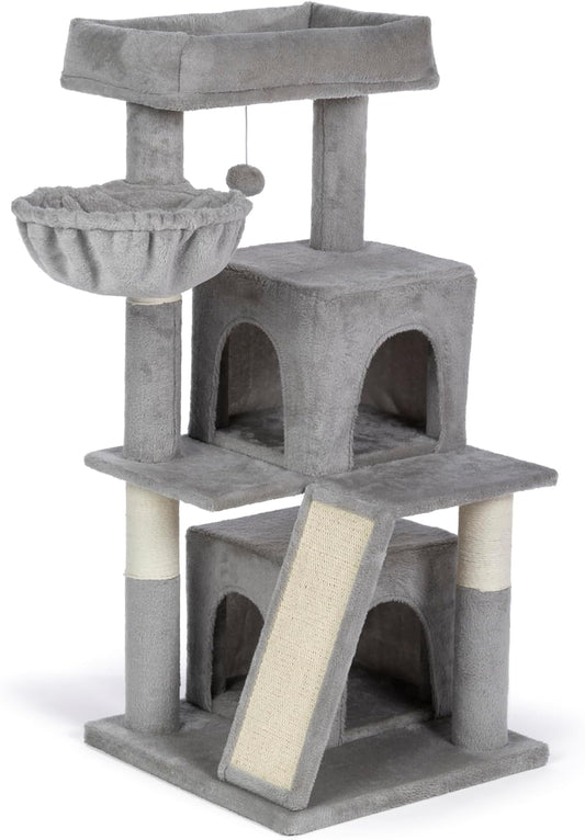 Prevue Pet Products Kitty Power Paws Comfy Kitty Cat Tower in Gray