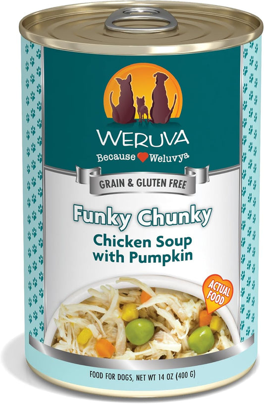 Weruva Classic Dog Food, Funky Chunky Chicken Soup with Chicken Breast & Pumpkin in Gravy (Pack of 12)