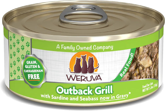 Weruva Classic Cat Food, Outback Grill with Sardine & Seabass in Gravy (Pack of 24)