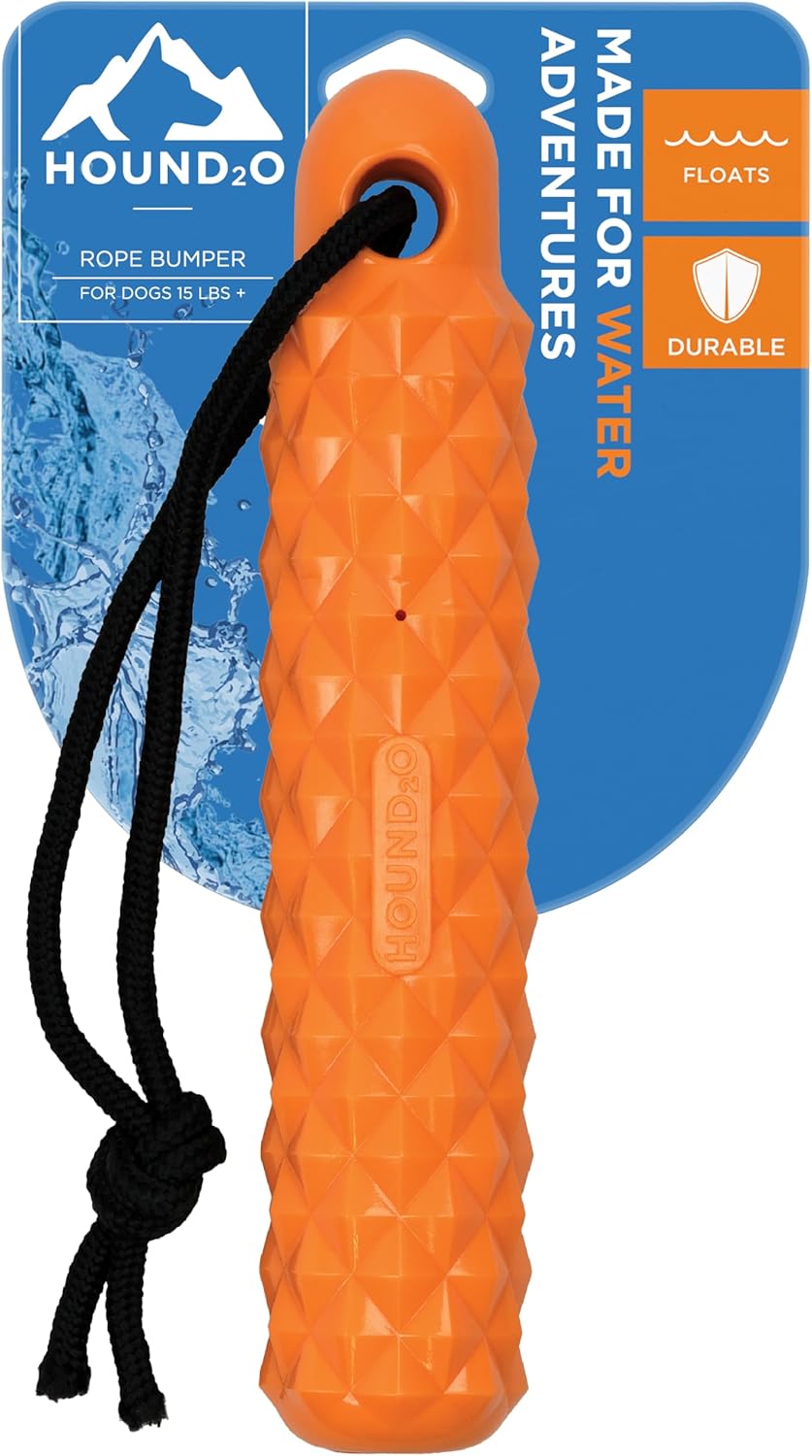 Playology Hound2O Outdoor Dog Toy for Water Adventures Bright Floating Rope Bumper for Throwing and Retrieving | Durable Toy Made from Non-Toxic Materials