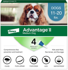 Elanco Advantage II Dog Vet-Recommended Flea Treatment & Prevention | 4-Month Supply