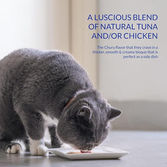 INABA Churu Bisque for Cats, Creamy Lickable Purée Side Dish with Vitamin E, Tuna with Salmon Recipe