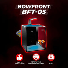 Aquatop Vertical Bowfront Glass Aquarium, 5-Gallon – All-in-One Tank with Filter and LED Light, High Clarity Glass for Freshwater & Saltwater