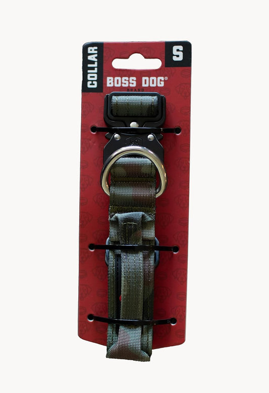 Boss Dog Tactical Adjustable Collar, Green Camo