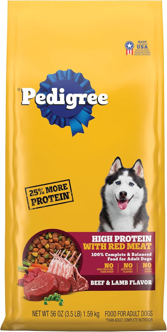 PEDIGREE High Protein Adult Dry Dog Food Beef and Lamb Flavor Dog Kibble