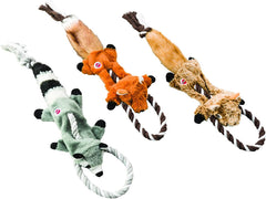 Skinneeez Tugs Forest Raccoon- Dog Toy for Tug-of-War with Squeaker and Crinkle Sound Dogs and Puppies
