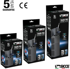 Sicce Shark PRO 500 Internal Aquarium Filter 140 GPH Submersible | Up to 37 Gallons | in-Tank Freshwater and Saltwater Application with Single Removable Filter Cartridge | Fish Tank Turtle Terrarium