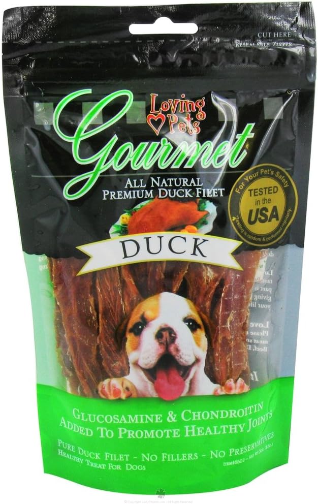 Loving Pets All Natural Premium Duck Filet Strips With Glucosamine & Chondroitin, Dog Treats