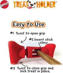 SPOT Treat Holder- Safety Device Bully Stick Holder & Yak Cheese Holder, to Help Prevent Choking