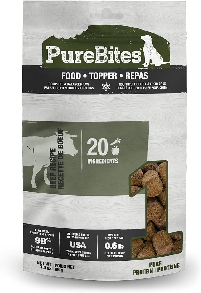 PureBites Beef Freeze Dried Dog Food • Topper