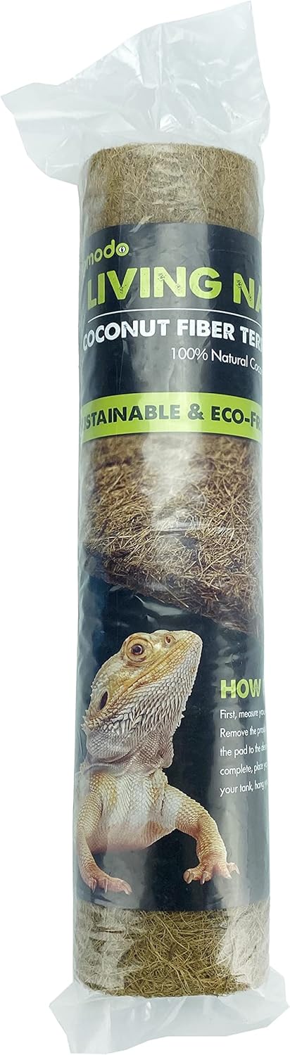 Komodo Fiber Pad | 100% Natural Coconut Fiber Reptile Terrarium Liner | Washable and Reusable| Non-Toxic with No Harmful Chemicals